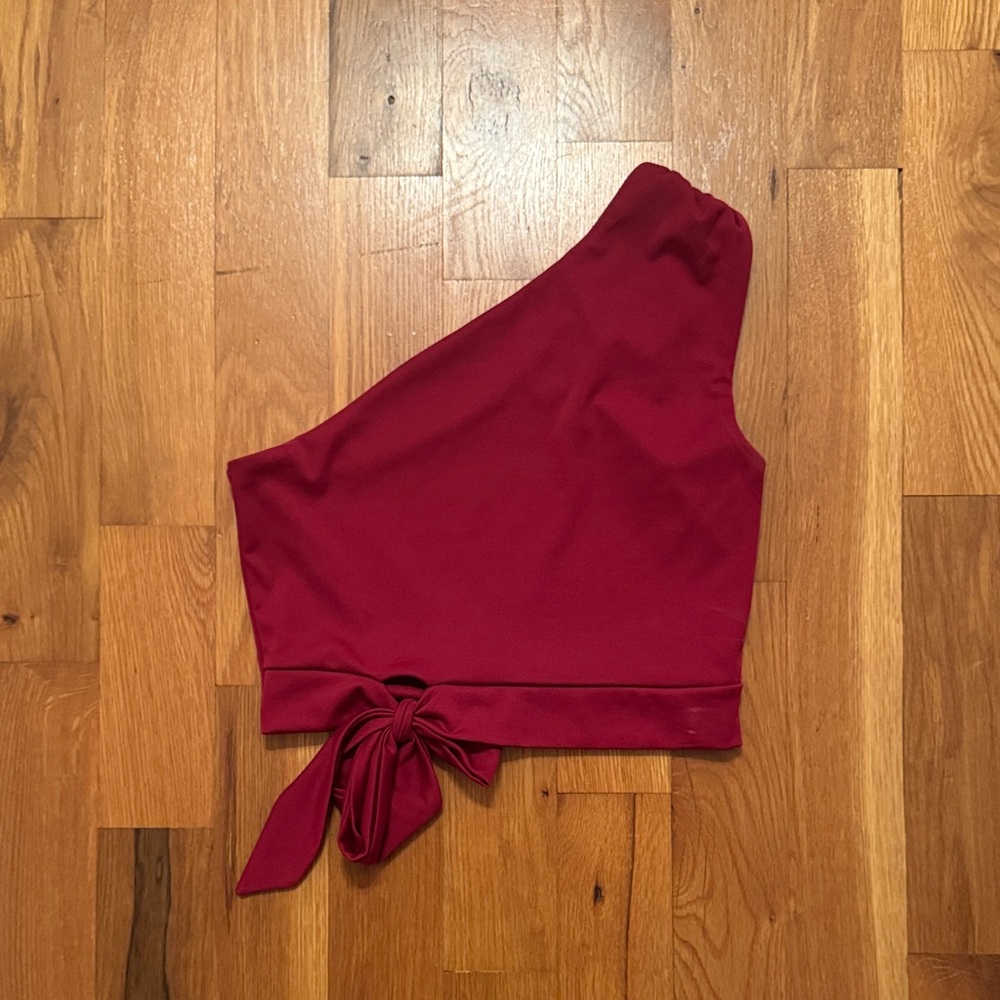 Elegant One-Shoulder Red Top